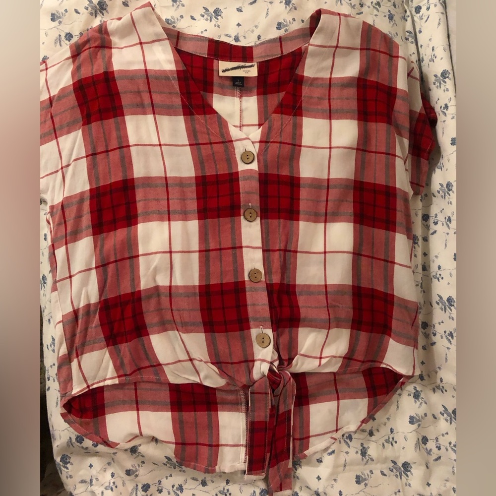 NWOT Red and White Plaid Top Universal Thread